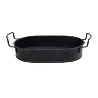 ΔΙΣΚΟΣ ΟΒΑΛ LARGE ΜΕΤΑΛ. ΜΕ ΛΑΒΕΣ ΜΑΥΡΟ 38(43 INCL. HANDLES)X21X5CM