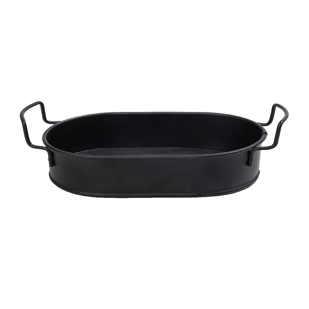 ΔΙΣΚΟΣ ΟΒΑΛ LARGE ΜΕΤΑΛ. ΜΕ ΛΑΒΕΣ ΜΑΥΡΟ 38(43 INCL. HANDLES)X21X5CM
