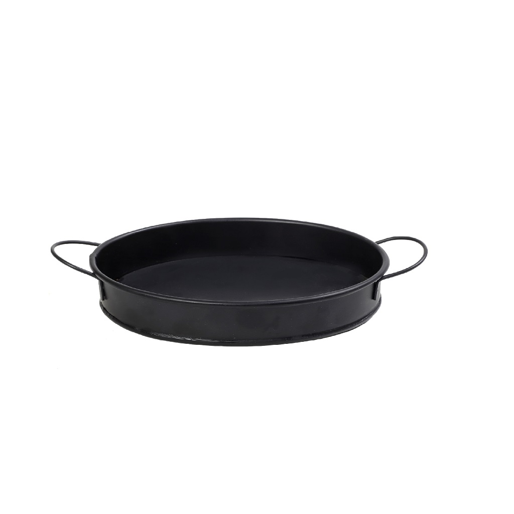ΔΙΣΚΟΣ ΟΒΑΛ ΜΕΤΑΛ. ΜΕ ΛΑΒΕΣ ΜΑΥΡΟ 21(23,5 INCL. HANDLES)X15,5X4CM