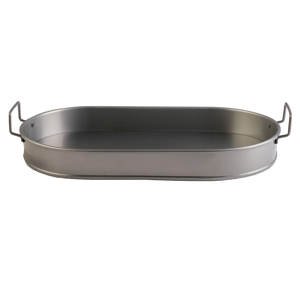 ΔΙΣΚΟΣ ΟΒΑΛ LARGE ΜΕΤΑΛ. ΜΕ ΛΑΒΕΣ ΛΑΔΊ 38(43 INCL. HANDLES)X21X5CM