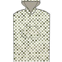 Poncho Θαλάσσης με κουκούλα CHECKS GREEN Small - Medium