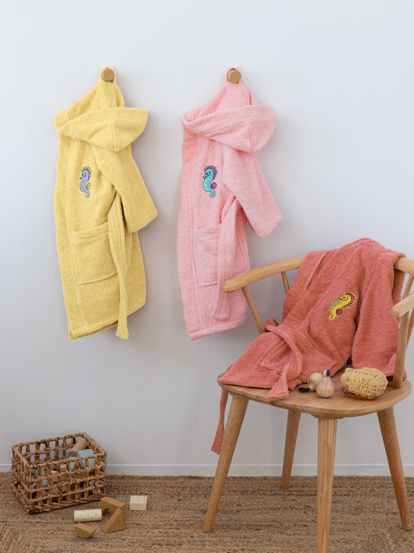 Μπουρνούζι με Κουκούλα Kids Bath TAMI YELLOW 2-4