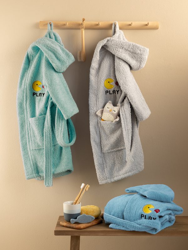 Μπουρνούζι με Κουκούλα Kids Bath PAC GREY 10-12