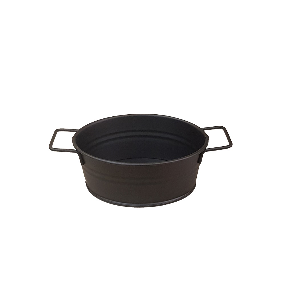 ΔΟΧΕΙΟ ΟΒΑΛ ΜΕΤΑΛ. ΜΕ ΛΑΒΕΣ ΜΑΥΡΟ  18(23 INCL. HANDLES)X14X7CM