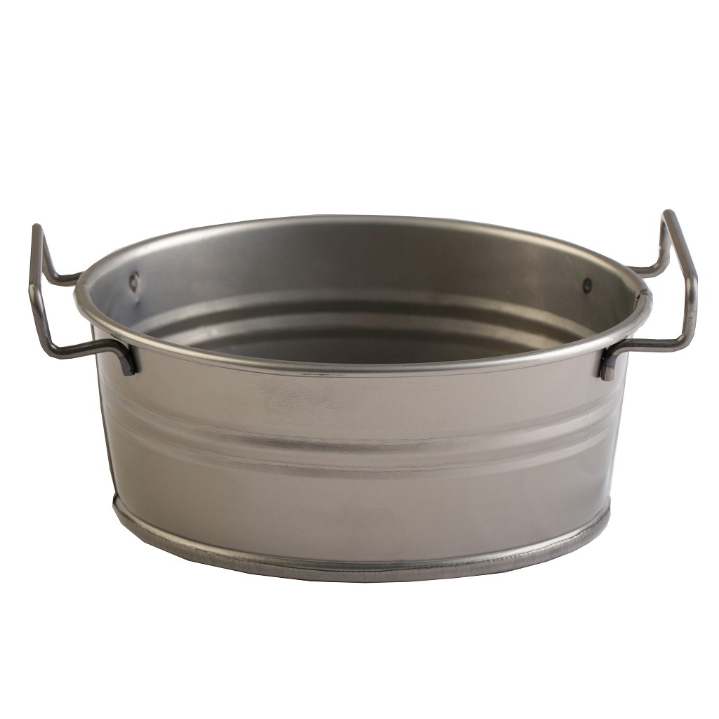 ΔΟΧΕΙΟ ΟΒΑΛ ΜΕΤΑΛ. ΜΕ ΛΑΒΕΣ ΛΑΔΊ  18(23 INCL. HANDLES)X14X7CM