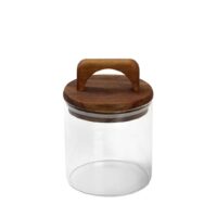 ΓΥΑΛΙΝΟ ΔΟΧΕΙΟ ΜΕ ΚΑΠΑΚΙ BAMBOO 550ML 10X14,5EK