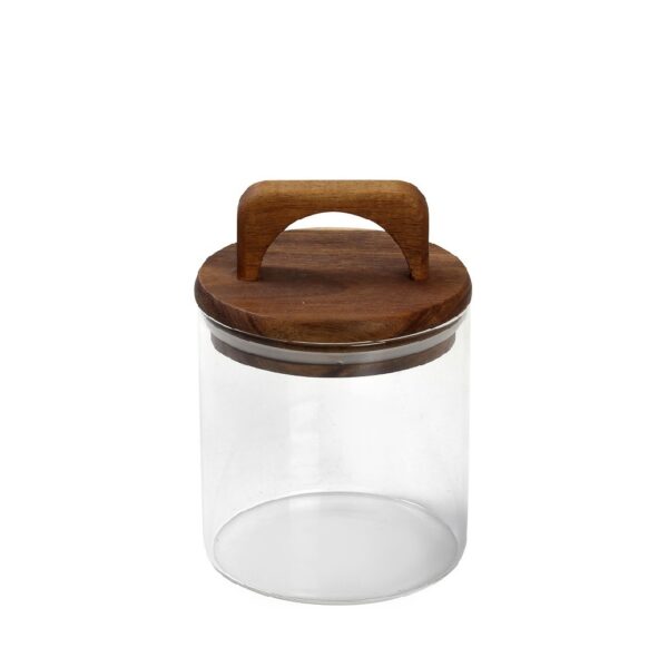 ΓΥΑΛΙΝΟ ΔΟΧΕΙΟ ΜΕ ΚΑΠΑΚΙ BAMBOO 550ML 10X14,5EK