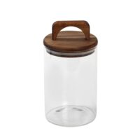 ΓΥΑΛΙΝΟ ΔΟΧΕΙΟ ΜΕ ΚΑΠΑΚΙ BAMBOO 950ML 10X19,5EK