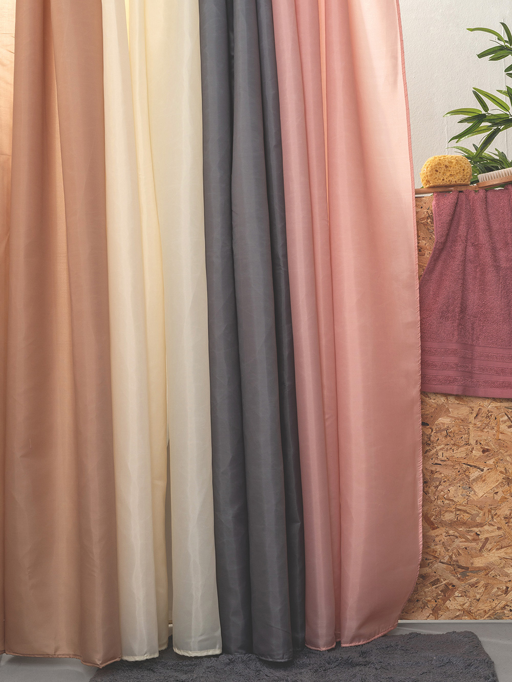 Κουρτίνα Μπάνιου  Με 12 Κρικους 180x200 SIMPLE GRAY