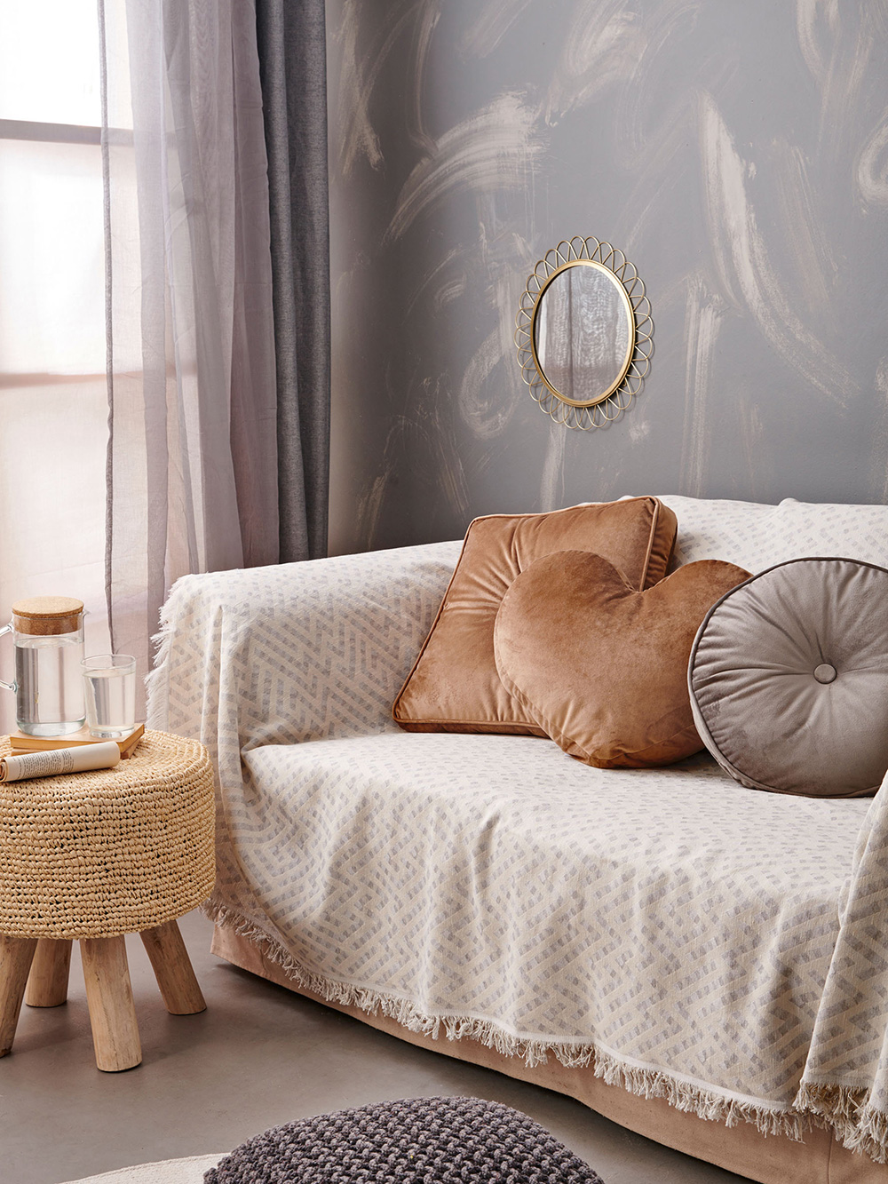 Ριχτάρι Τριθέσιου Καναπέ GIZA GREY