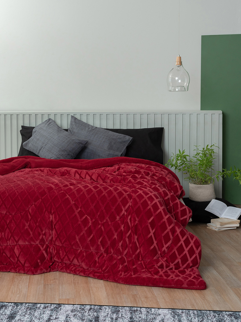 Κουβερτοπαπλωμα Μονό 160x240 NADINE RED