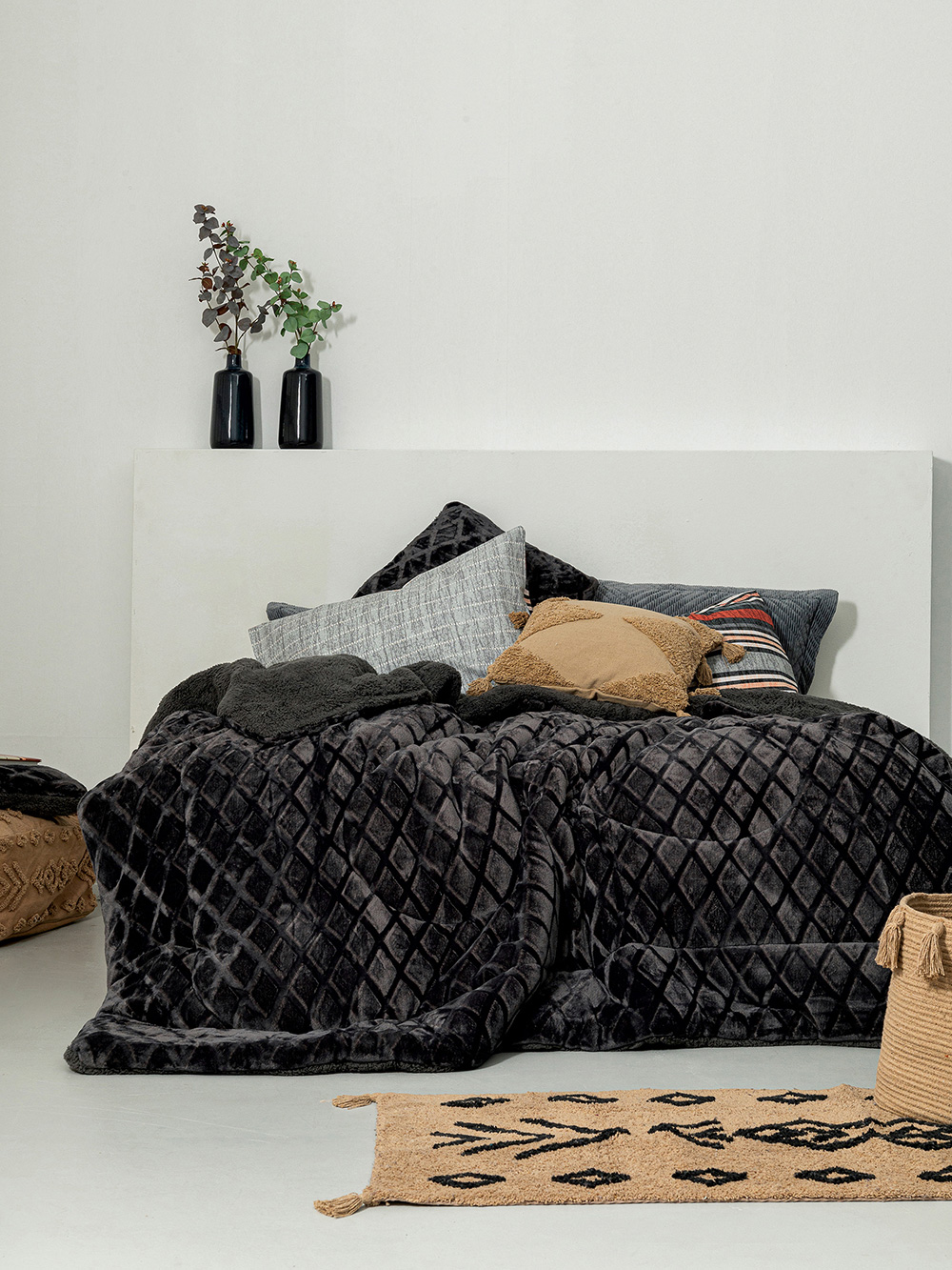 Κουβερτοπαπλωμα King Size 240x260 NADINE/2 COAL