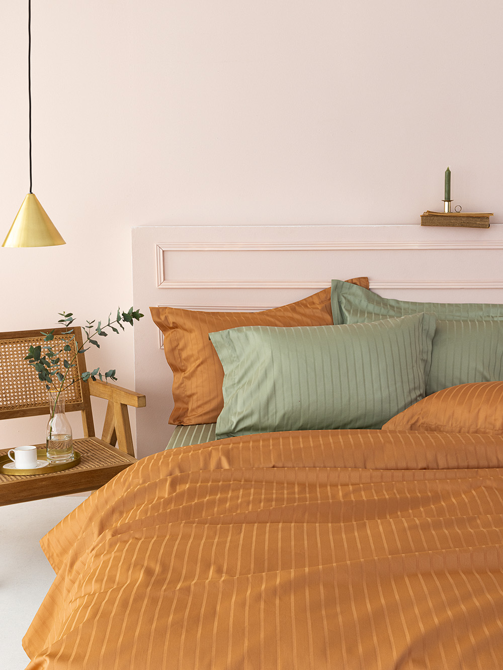 Σετ Παπλωματοθήκη Υπέρδιπλη 240x250 Sateen Riga CARAMEL