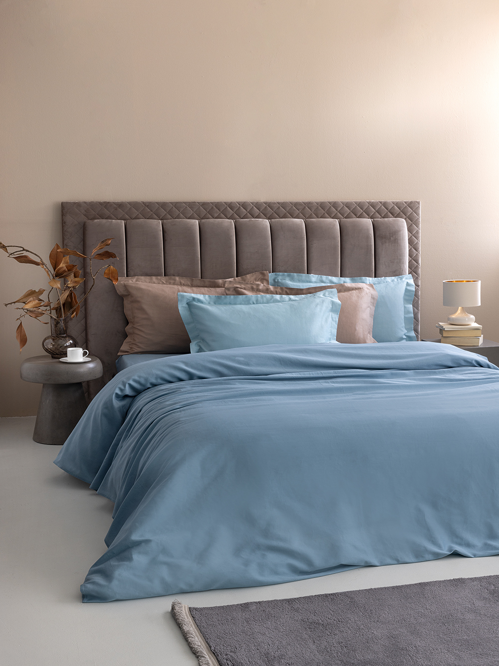 Σετ Παπλωματοθήκη Υπέρδιπλη 240x250 Posh Sateen DENIM