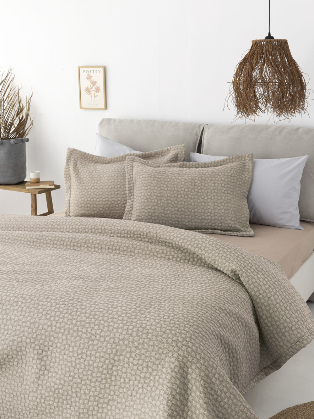 Ζεύγος Μαξιλαροθήκες Matelasse Oxford  50X70 DAPHNE BEIGE