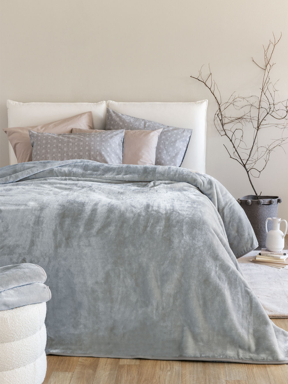 Κουβέρτα Βελουτέ 240x260 DREAM VELOUR/4 ASH