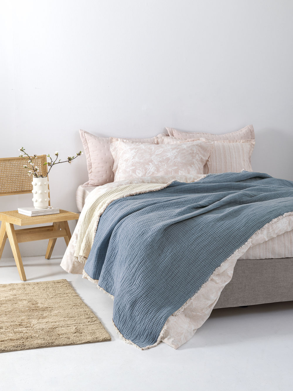 Κουβέρτα muslin 170x240 MOUS BLUE