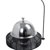 CHAFFING DISH ΜΕ ΒΑΣΗ ΣΤΗΡ. ΚΑΠ. ΚΑΙ ΔΙΠΛΟ ΔΟΧΕΙΟ SS/ΑΛΟΥΜ/ΣΙΔΗΡ. ΜΑΥΡΟ 8000ML GEL WAX 55Χ55Χ43-73ΕΚ
