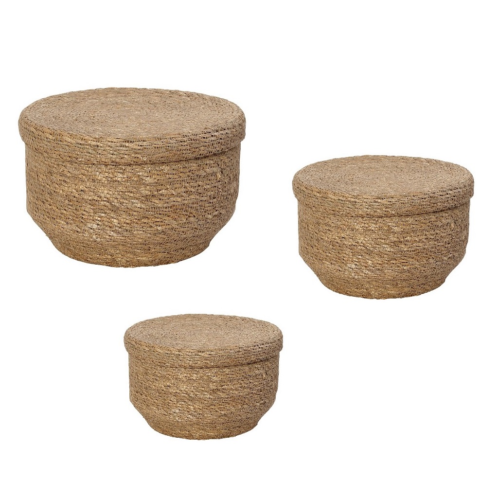 ΔΟΧΕΙΟ ΜΕ ΚΑΠΑΚΙ SEAGRASS ΣΕΤ/3 30Χ18/25Χ15/20Χ12ΕΚ