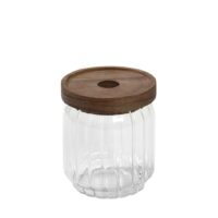 ΓΥΑΛΙΝΟ ΔΟΧΕΙΟ ΜΕ ΞΥΛ. ΚΑΠΑΚΙ ΑΚΑΚΙΑΣ 500ML 9X10EK