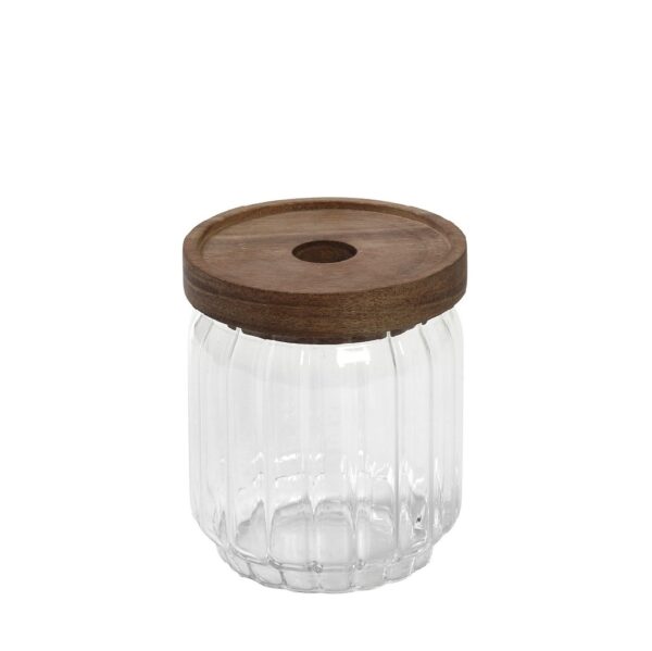 ΓΥΑΛΙΝΟ ΔΟΧΕΙΟ ΜΕ ΞΥΛ. ΚΑΠΑΚΙ ΑΚΑΚΙΑΣ 500ML 9X10EK