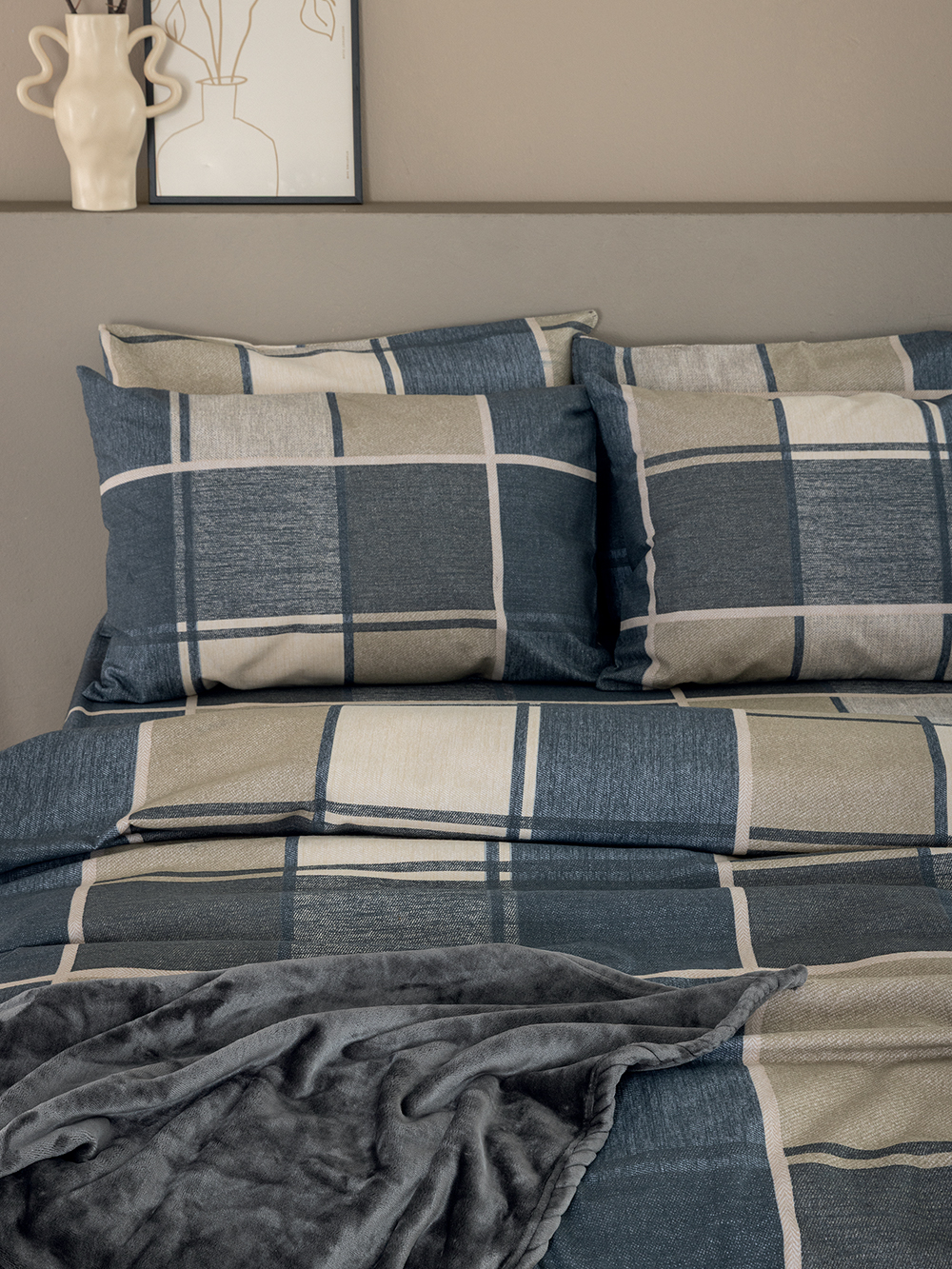 Σετ Μονά Σεντόνια Flannel Beauty 170x265 FB0236 Με Λάστιχο