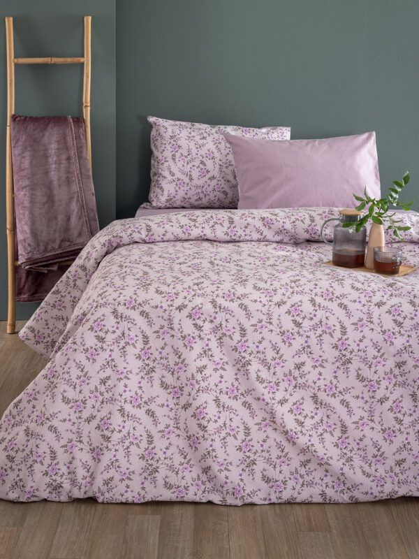 Σετ Σεντόνια Υπέρδιπλα Flannel Beauty 240x265 FB0235 Χωρίς Λάστιχο