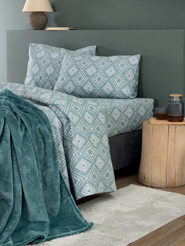 Σετ Σεντόνια Υπέρδιπλα Flannel Beauty 240x265 FB0239 Με Λάστιχο