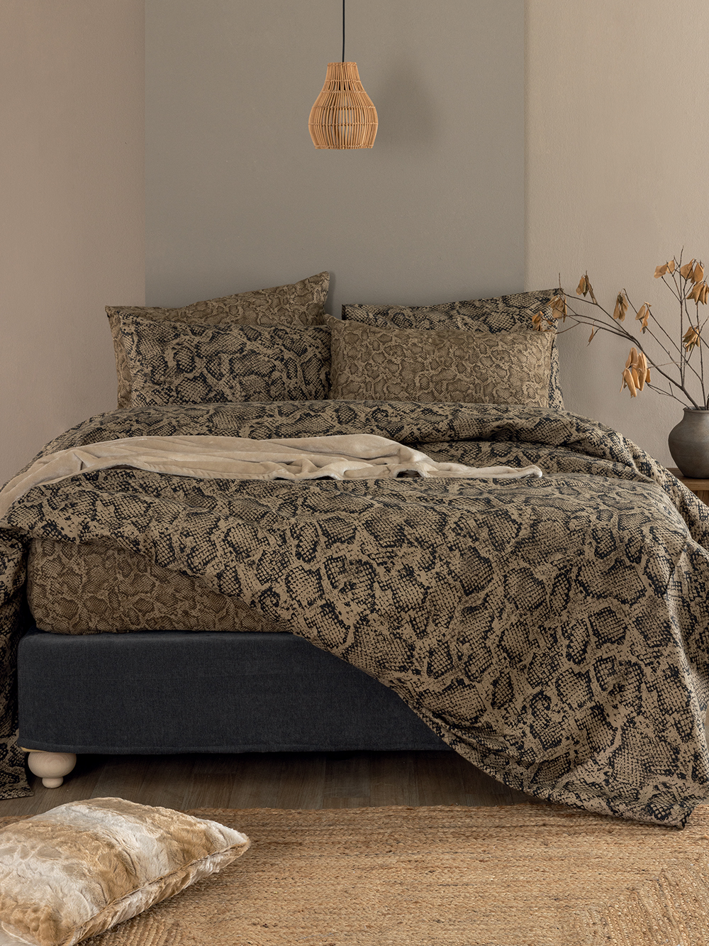 Σετ Σεντόνια Υπέρδιπλα Flannel Beauty 240x265 FB0243 Με Λάστιχο