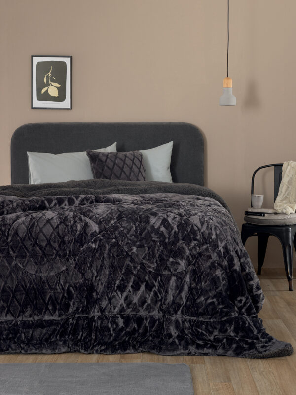 Κουβερτοπάπλωμα Υπέρδιπλο 220x240 NADINE/5 COAL