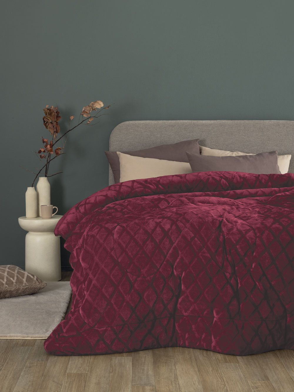 Κουβερτοπάπλωμα King size 240x260 NADINE/5 BORDO