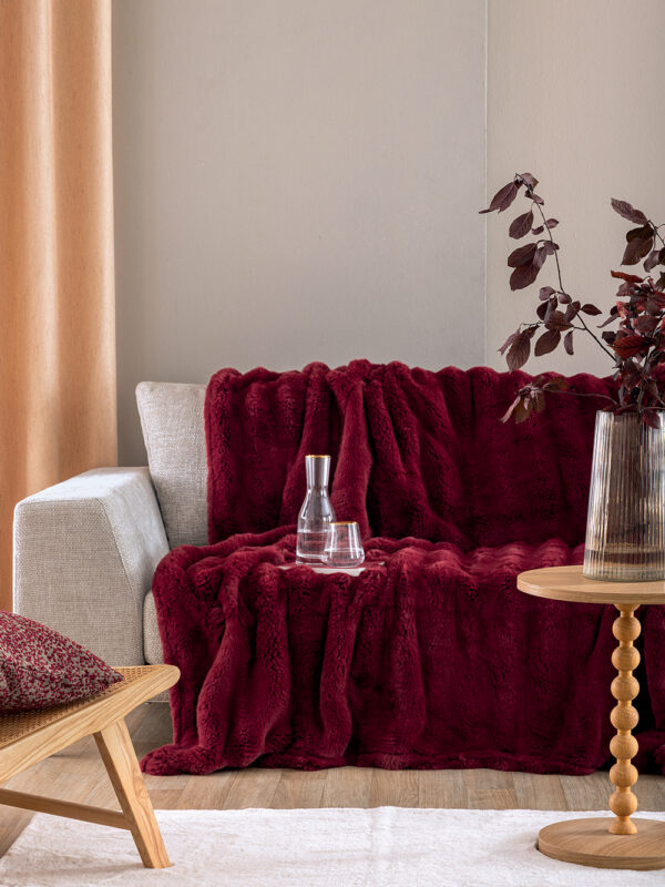 Γούνα Ημίδιπλη 160x220 Heather BORDO