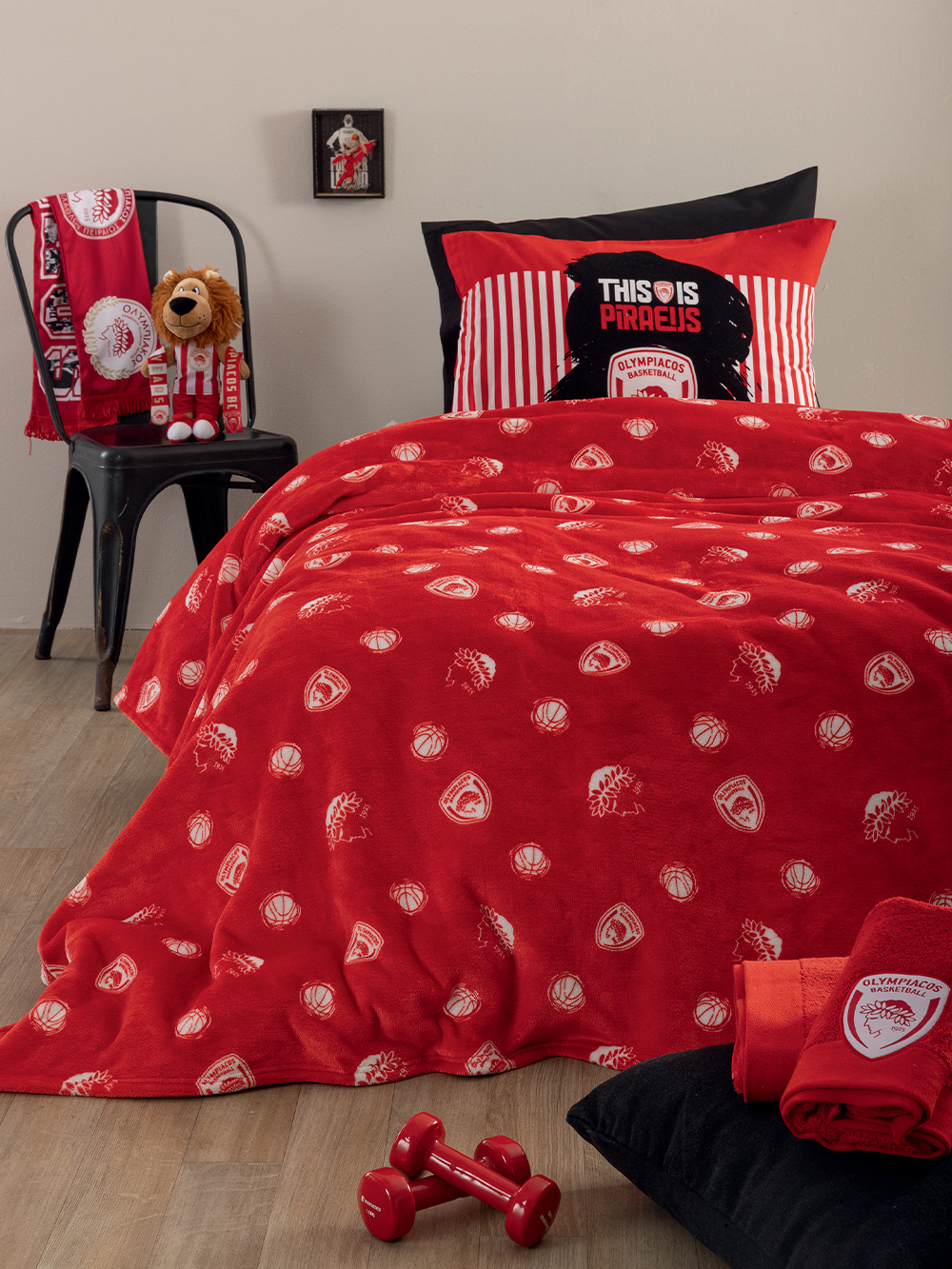 Κουβέρτα Ημίδιπλη 160x220 OLYMPIACOS BL Κουβέρτα Ημίδιπλη 160x220 OLYMPIACOS BL