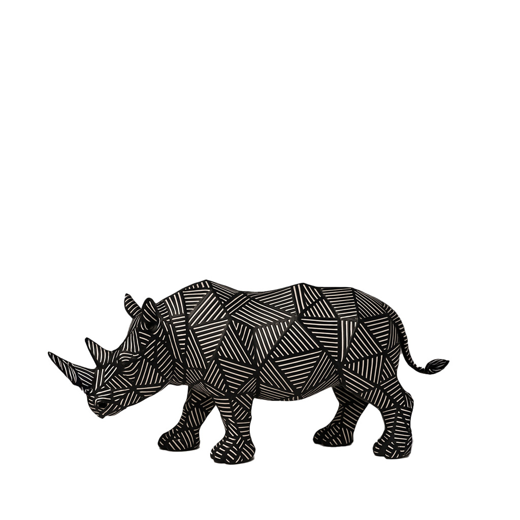 ΦΙΓΟΥΡΑ ΡΙΝΟΚΕΡΟΣ ΓΕΩΜΕΤΡΙΚΗ ΜΑΥΡΗ 25,5Χ8,3Χ13ΕΚ