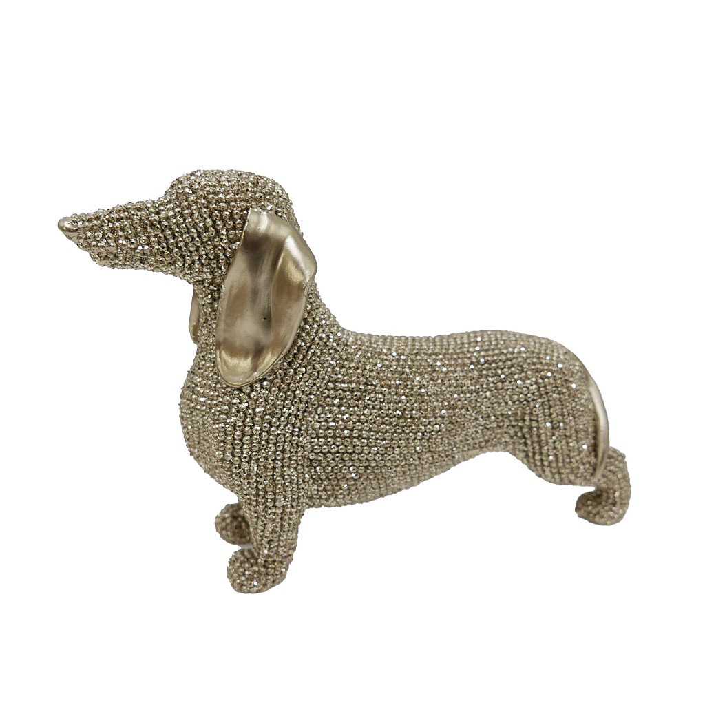 ΦΙΓΟΥΡΑ ΣΚΥΛΟΣ ΧΡΥΣΟΣ DACHSHUND  ΠΟΛΥΡΕΖ. 18,5Χ5,8Χ11,9ΕΚ