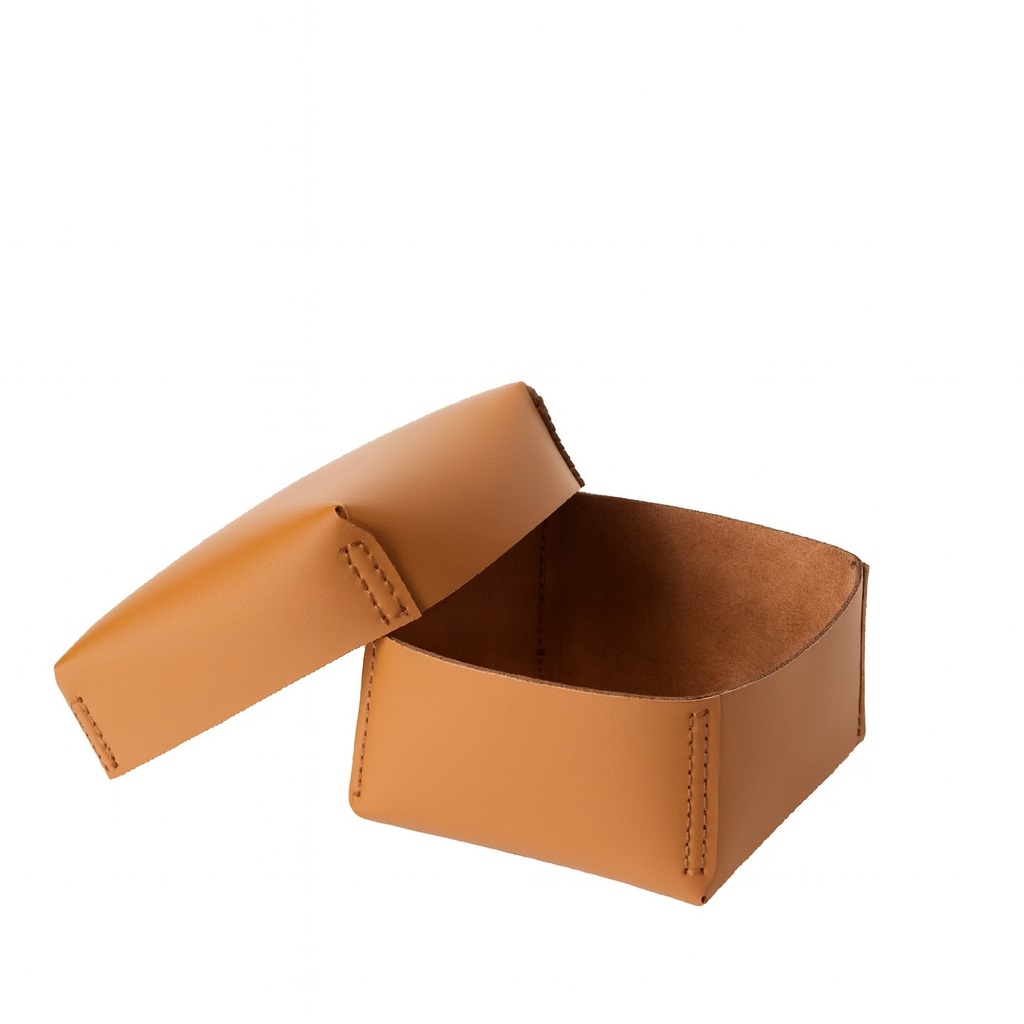 ΚΟΥΤΙ ΤΕΤΡΑΓΩΝΟ ΚΑΦΕ ΔΕΡΜΑΤΙΝΟ 21Χ21Χ13ΕΚ