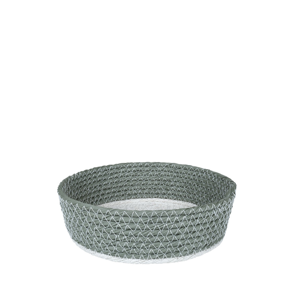 ΚΑΛΑΘΙ SYNTH. RATTAN ΣΤΡΟΓΓ. ΧΑΚΙ-ΛΕΥΚΟ 18X6EK.