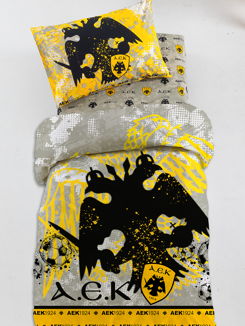 Σετ Μονά Σεντόνια Aek 1924 170x260 Aek9 Με Λάστιχο